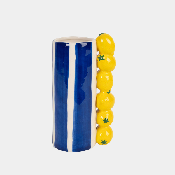 VASE BLEU & CITRON