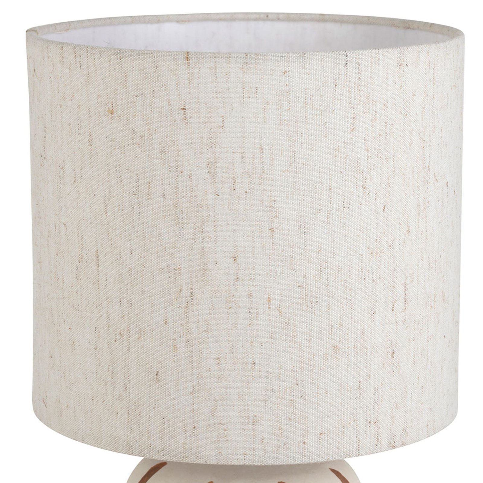 Lampe à poser en céramique rayée brun & écru – Image 2