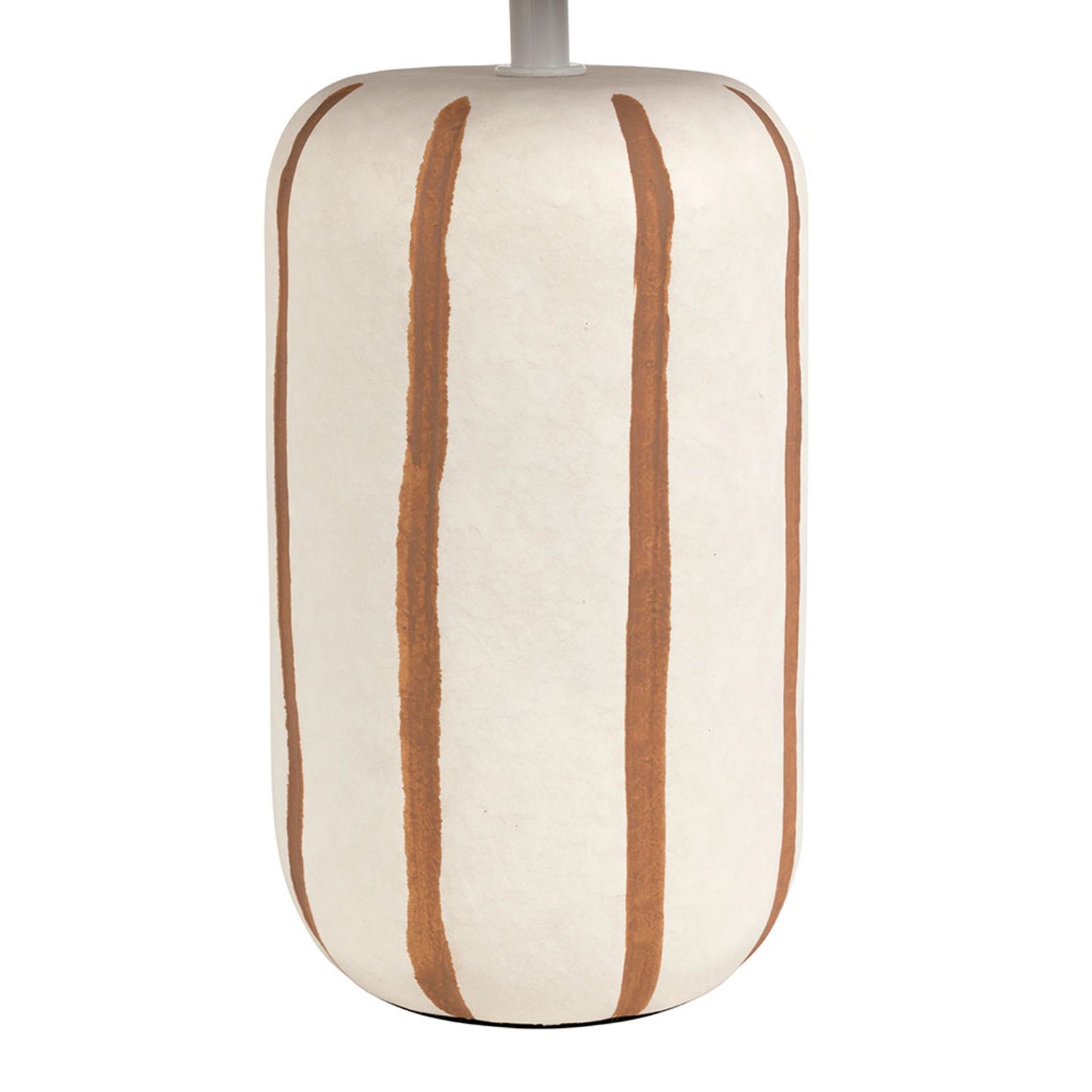 Lampe à poser en céramique rayée brun & écru – Image 3