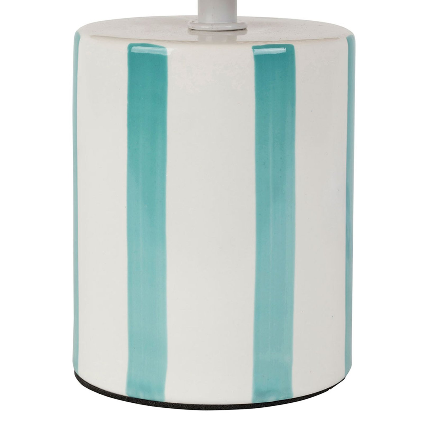 Lampe en céramique rayée turquoise et blanc – Image 2
